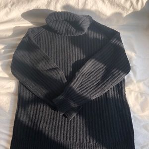 Everlane black turtleneck rib sweater